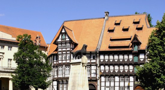 Blick auf den Löwen auf dem Burgplatz, © Braunschweig Stadtmarketing GmbH / Gisela Rothe