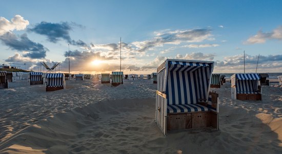 Strandkörber am Strand auf Wangerooge, © Kurverwaltung Wangerooge / Kees van Surksum