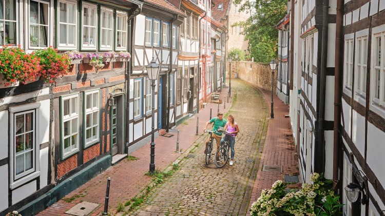 Radfahrer in Hamlen, © DZT / Jens Wegener