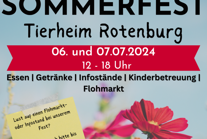 Plakat Sommerfest 2024, © Tierschutzverein für den Landkreis Rotenburg Wümme e.V.