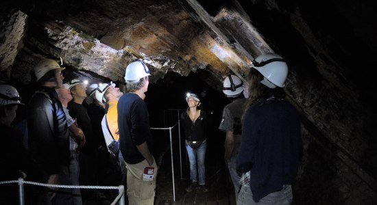 Führung durch den Hasberger Silberseestollen im Hüggel, © Natur- und Geopark TERRA.vita