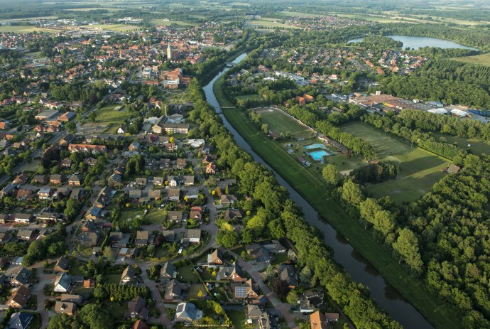 Luftbild von Haselünne, © Touristinfo Stadt Haselünne / Diter Schinner