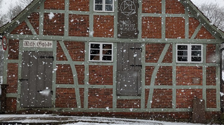 Schneegestöber am nder Wassermühle Sittensen, © Touristikbüro